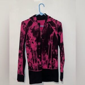 Lululemon Size 6 Pink and Black Women's Hooded Jacket